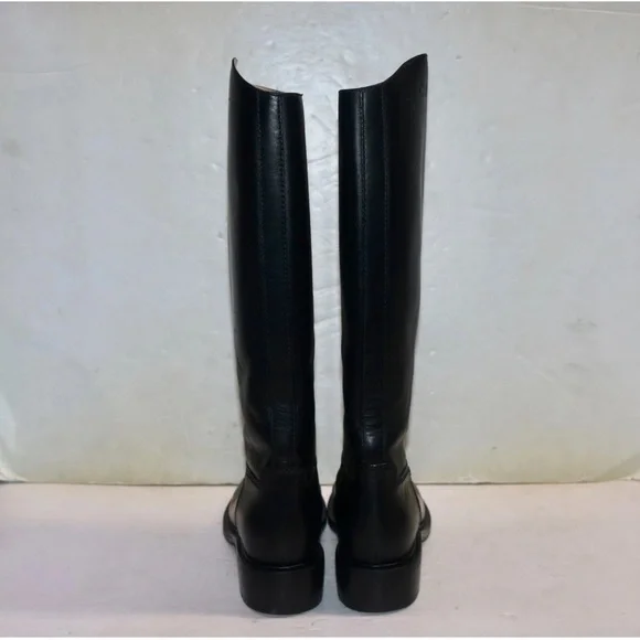 CHANEL Black Over the Knee Leather Boots - Picture 4 of 7
